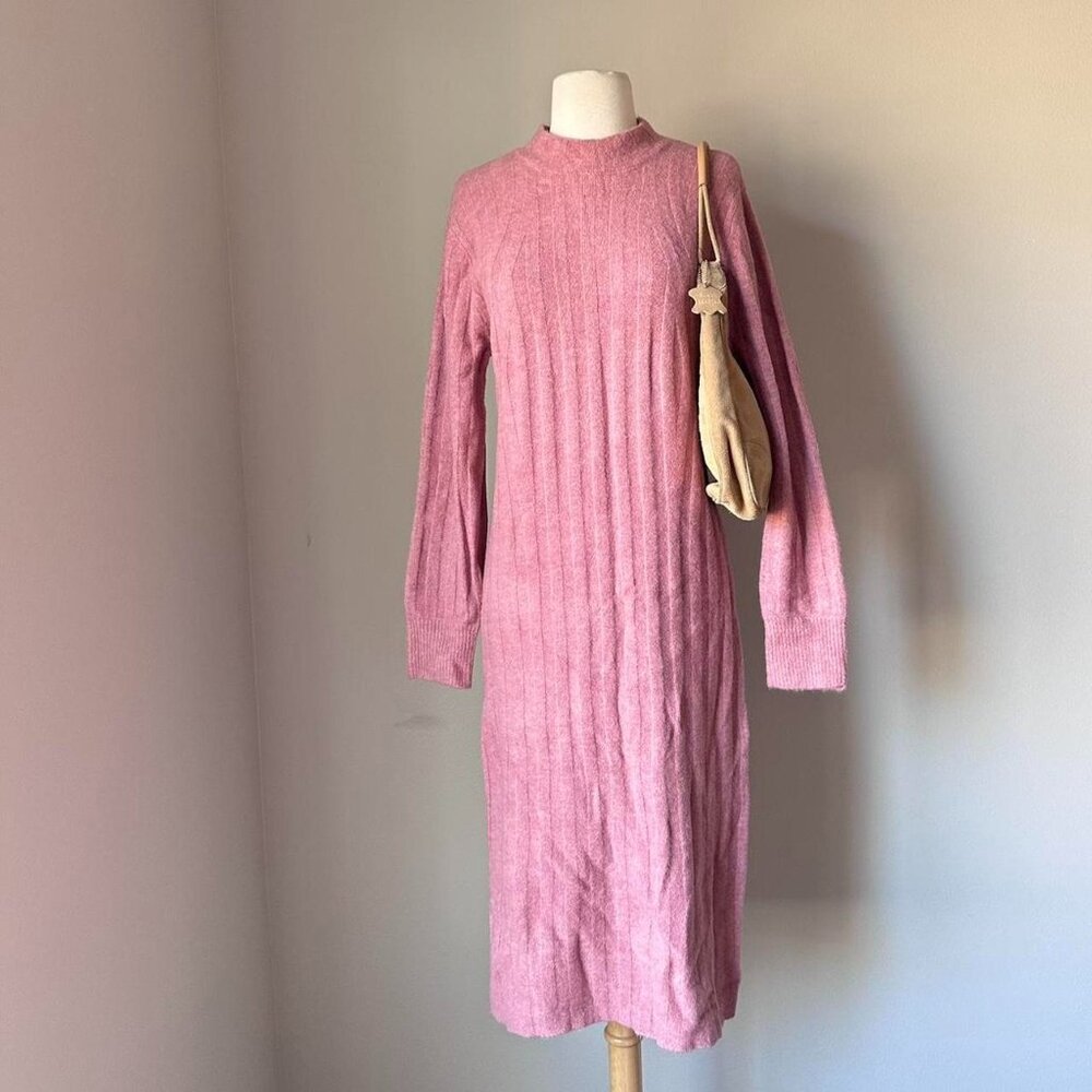 Pink A New Day midi dress with long sleeves